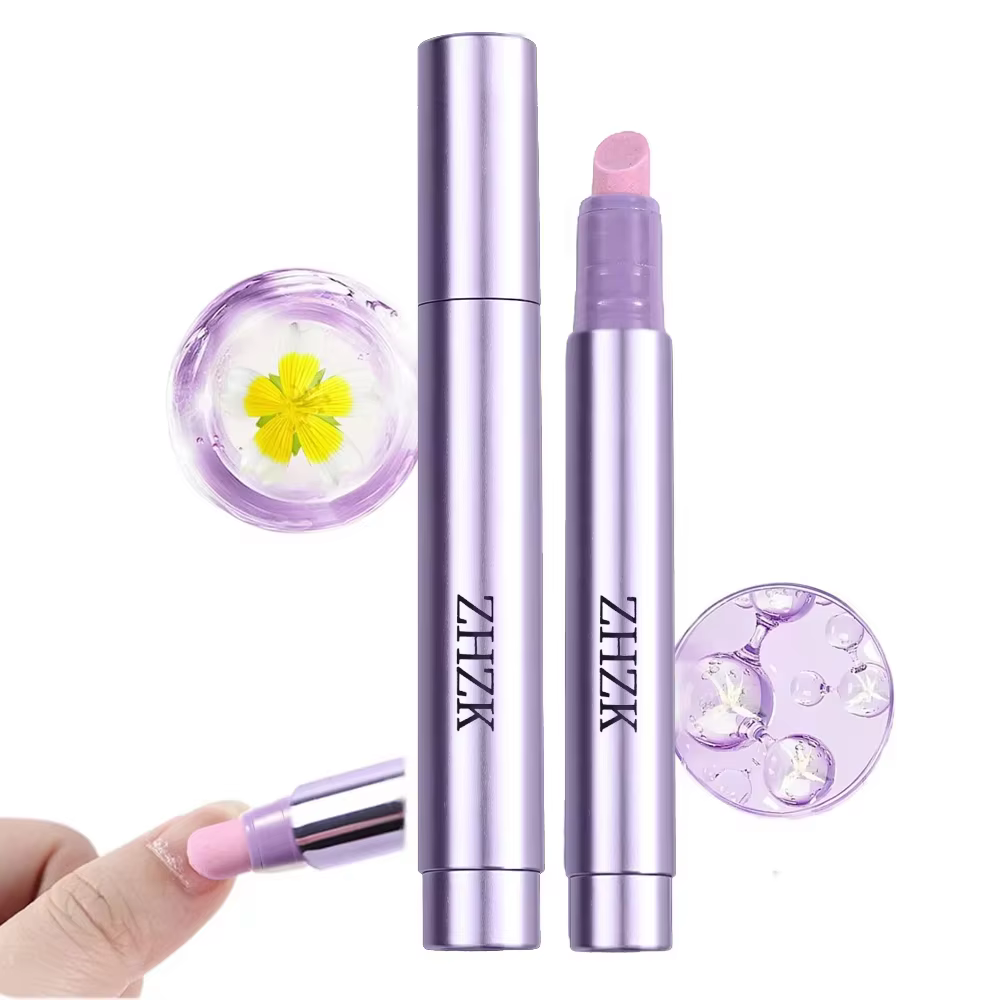 Stylo à huile pour cuticules 3-en-1 avec repousse-cuticules en céramique pour ongles abîmés et secs