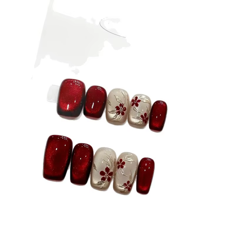 10 pièces de faux ongles faits à la main