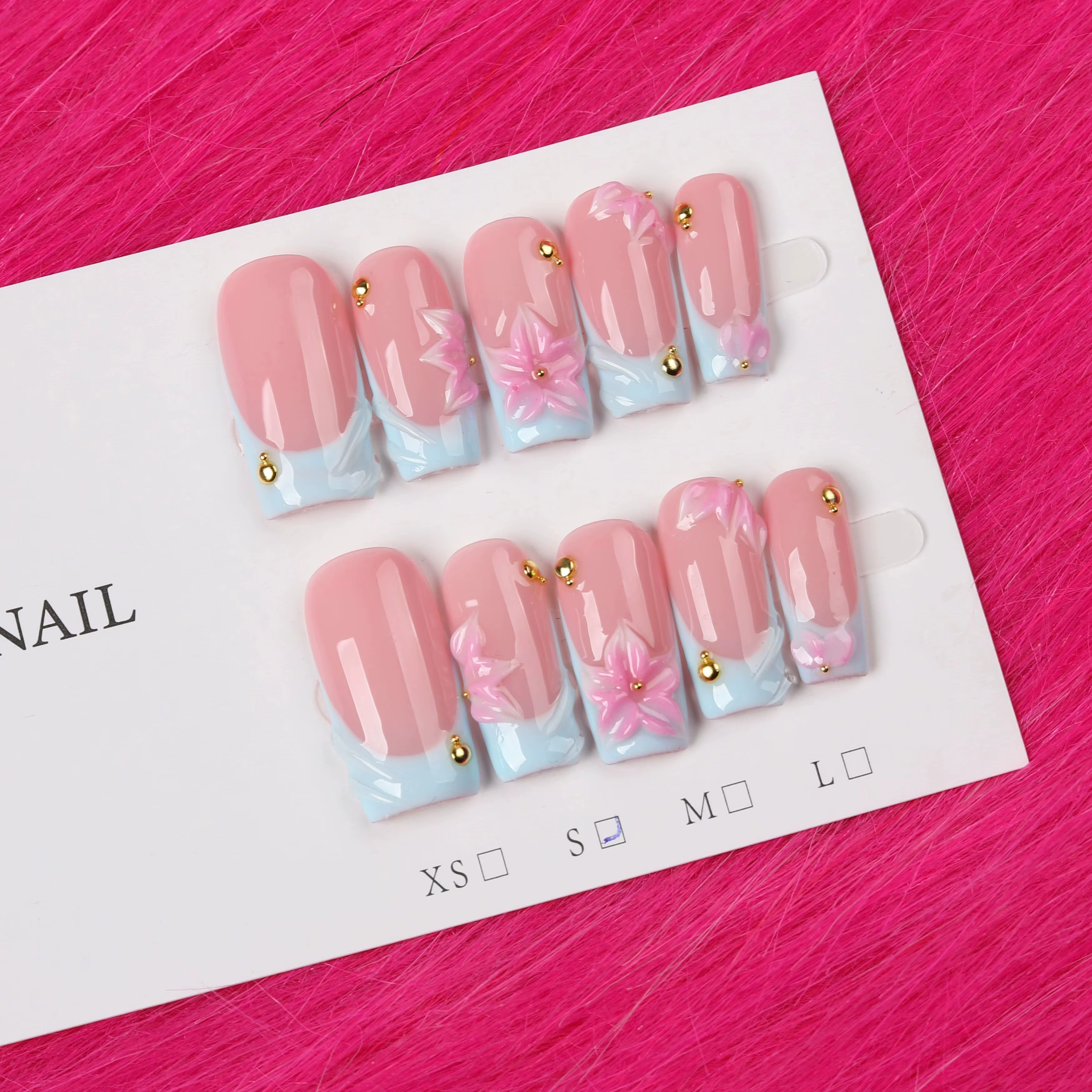 10 faux ongles faits à la main de style Y2K
