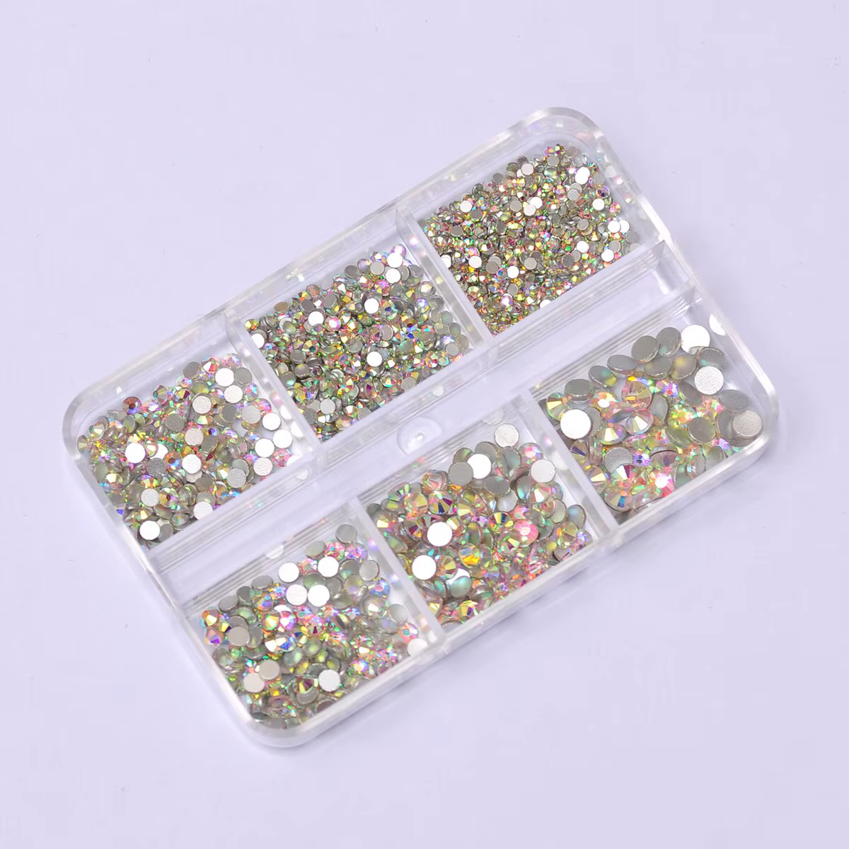 Breloques pour ongles en cristal coloré à dos plat