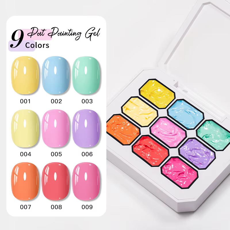 1-9 couleurs bonbons peinture à l'huile 3D Sculpture créative bricolage Gel tremper Gel ongles modélisation Gel