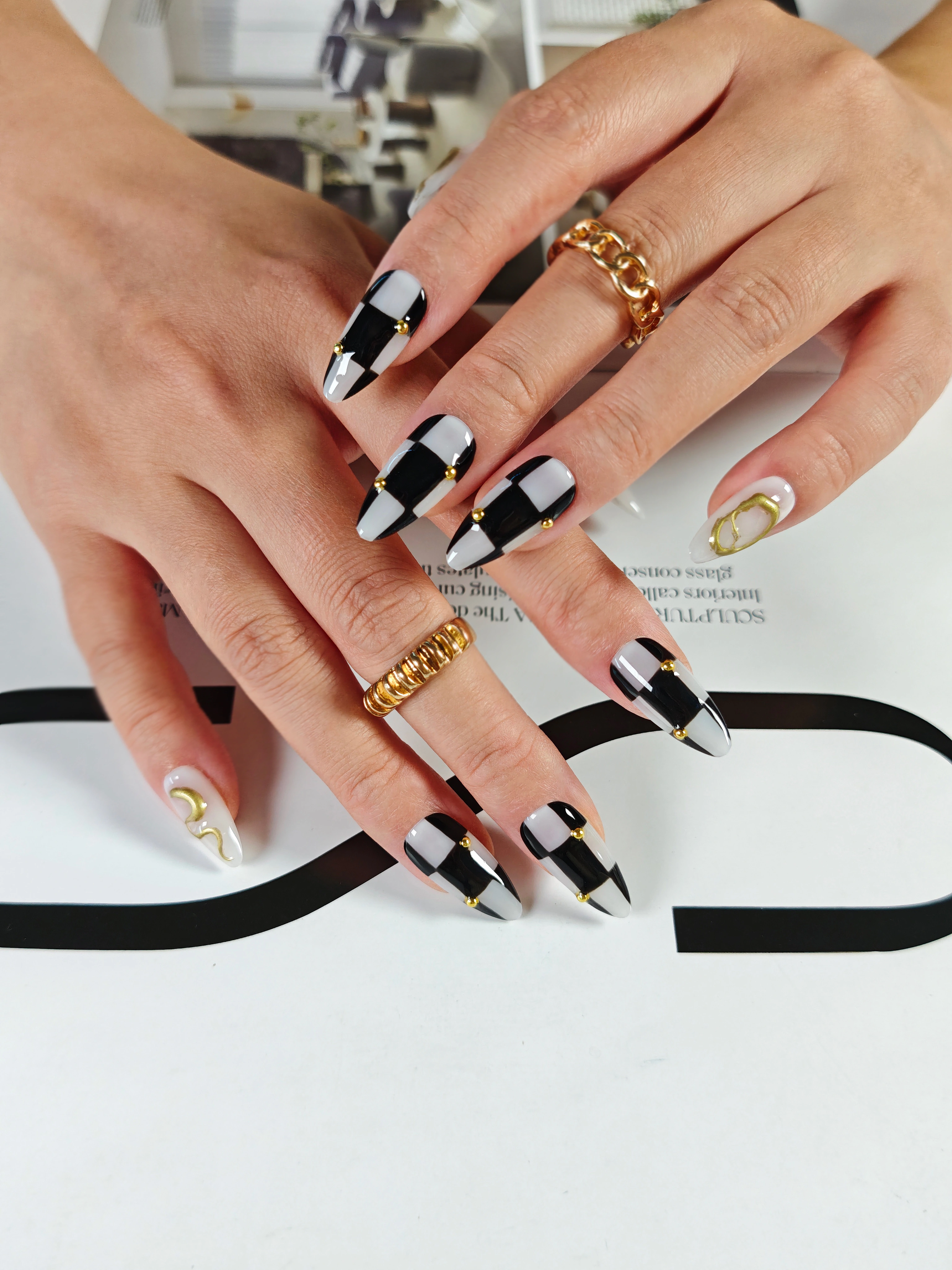 10 faux ongles à presser faits main