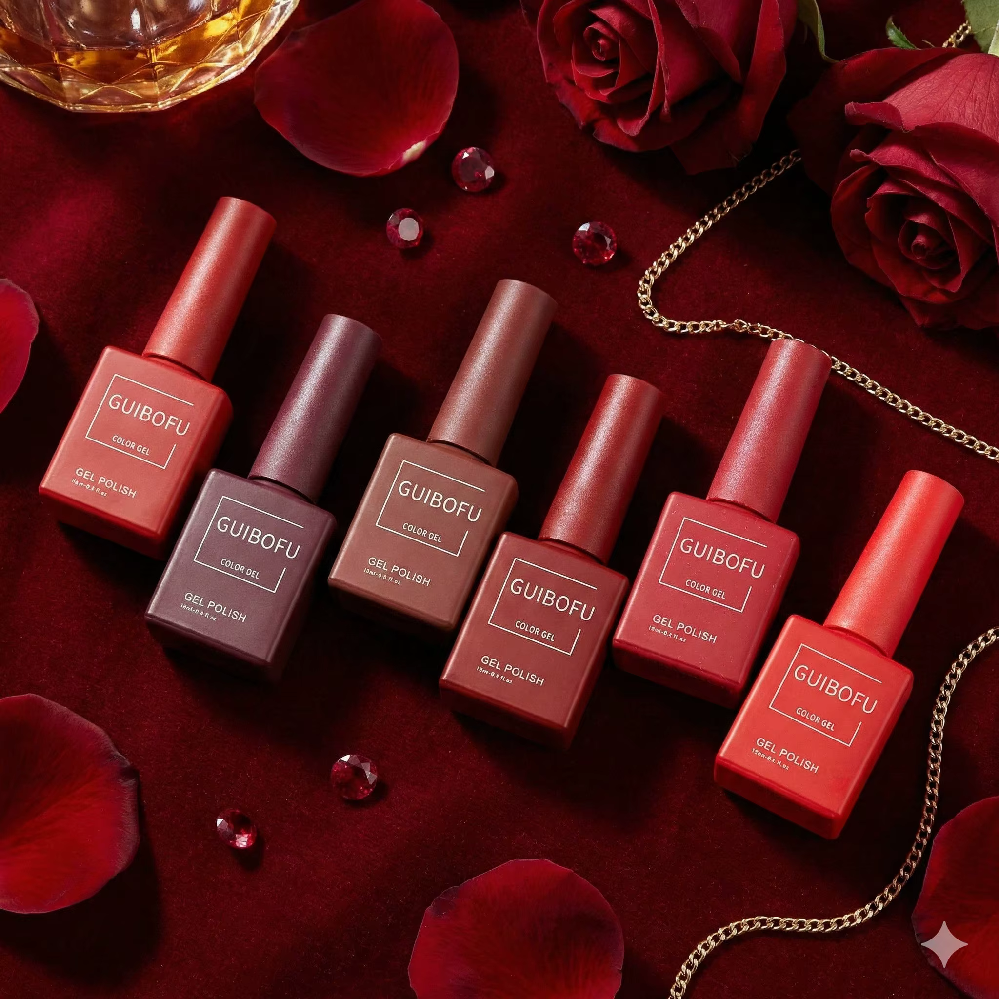 Lot de 6 vernis à ongles gel UV LED 15ml