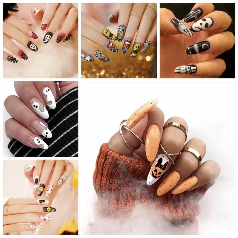 Ensemble de 24 pièces de faux ongles à pression en amande
