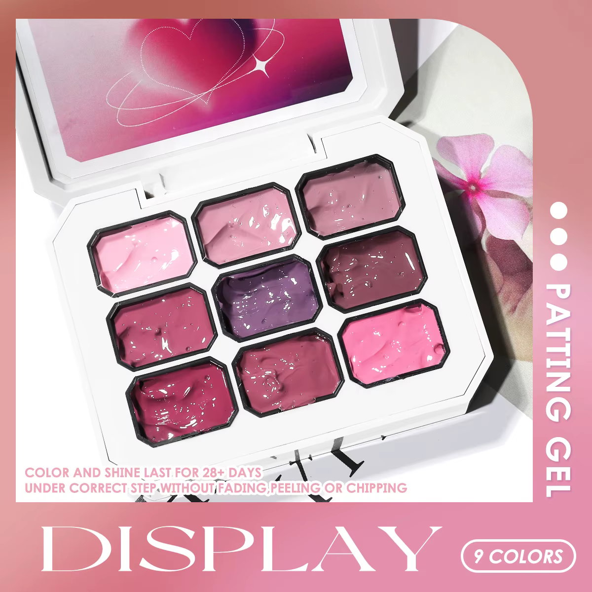 1 pièce Gel à ongles semi-solide rose 9 couleurs