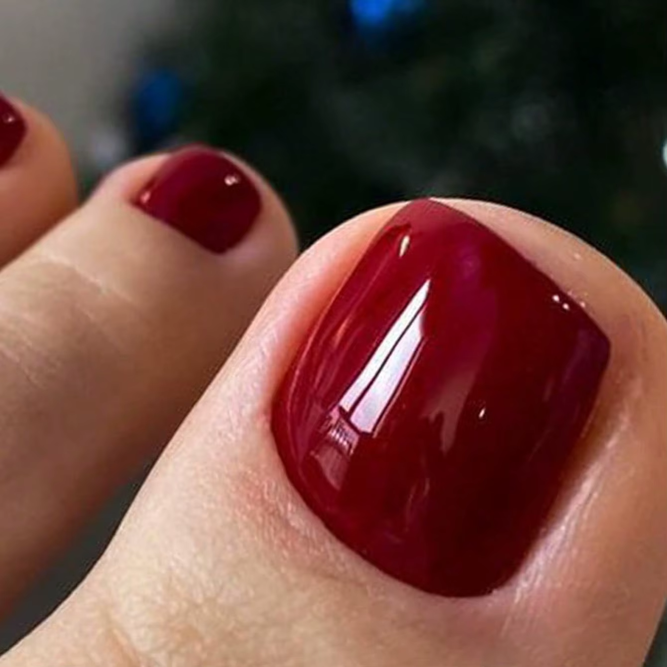 100 pièce/ensemble couleur unie Simple pied faux ongles artificiels rouge