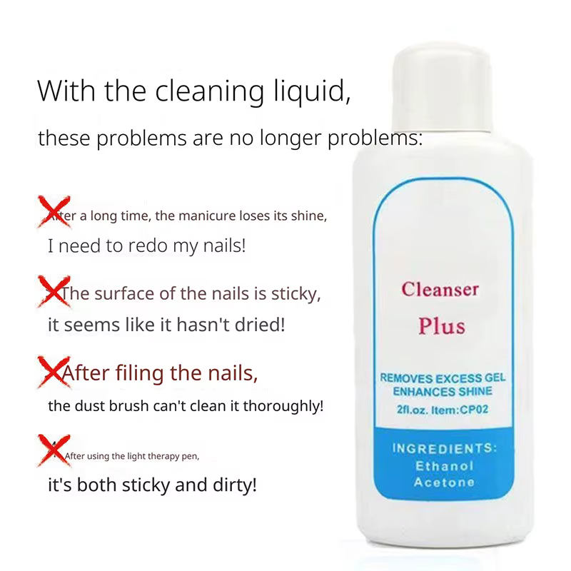 Dissolvant de vernis Gel nettoyant Plus liquide de nettoyage des pointes des ongles des doigts 60ml