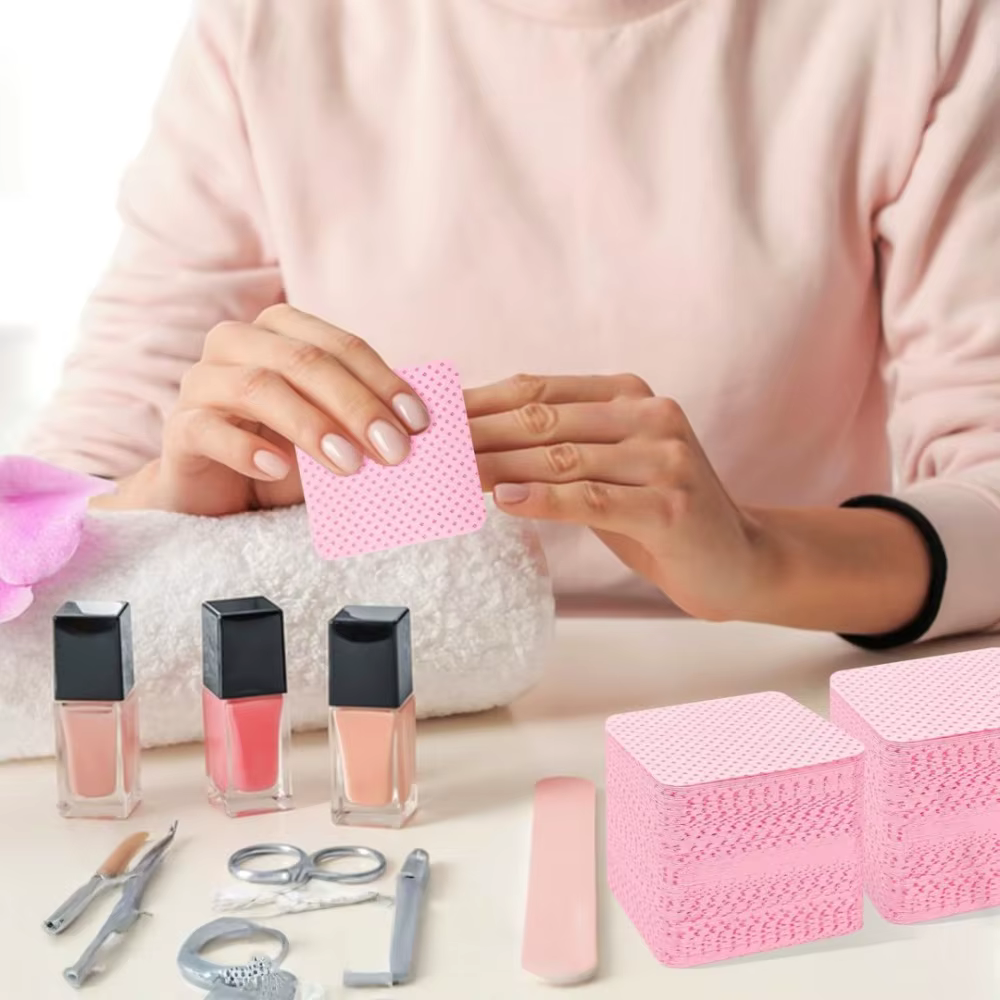 100 lingettes portables en tissu non tissé super absorbantes pour retirer le vernis gel