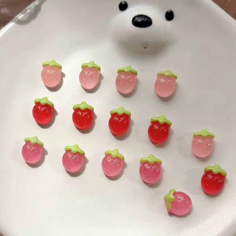 10 pièces Nail Art breloques résine Mini cerise fraise