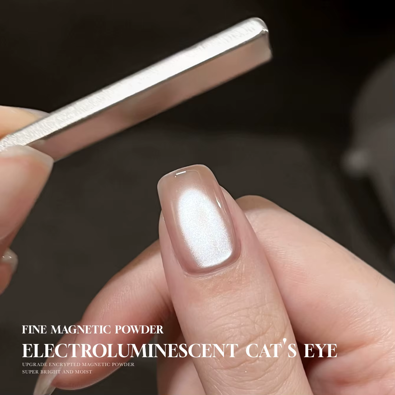 MIANEL 10ML 2026 Nouveau Gel Polish Électrique Polyvalent Effet Œil de Chat - Gel Magnétique Super Scintillant Blanc Porcelaine Perles de Verre