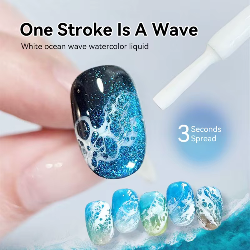 Vernis à ongles gel 10ml Océan Blanc Effet Bulles