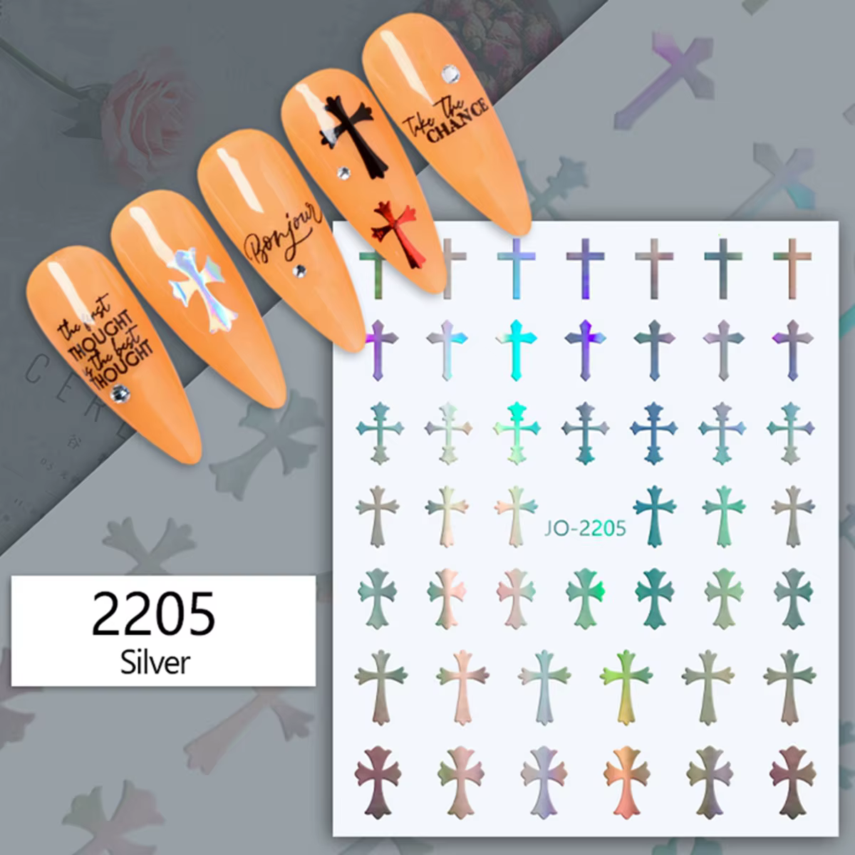 Femmes Nail Art autocollant nouveau Style INS chaud 12 couleurs croix couleur unie ongles bricolage décoration décalcomanies