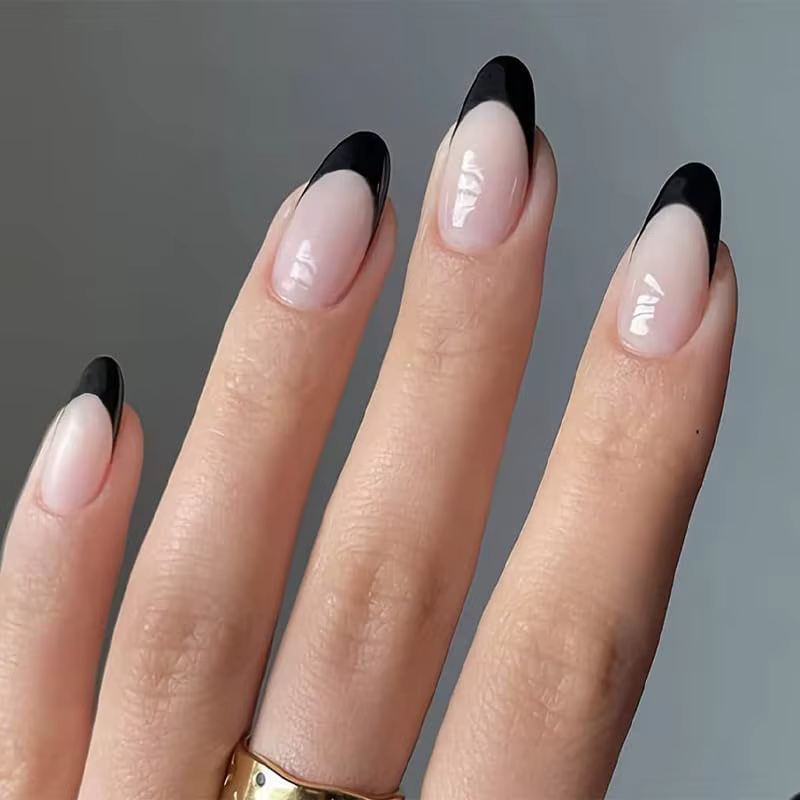 120 faux ongles noirs français