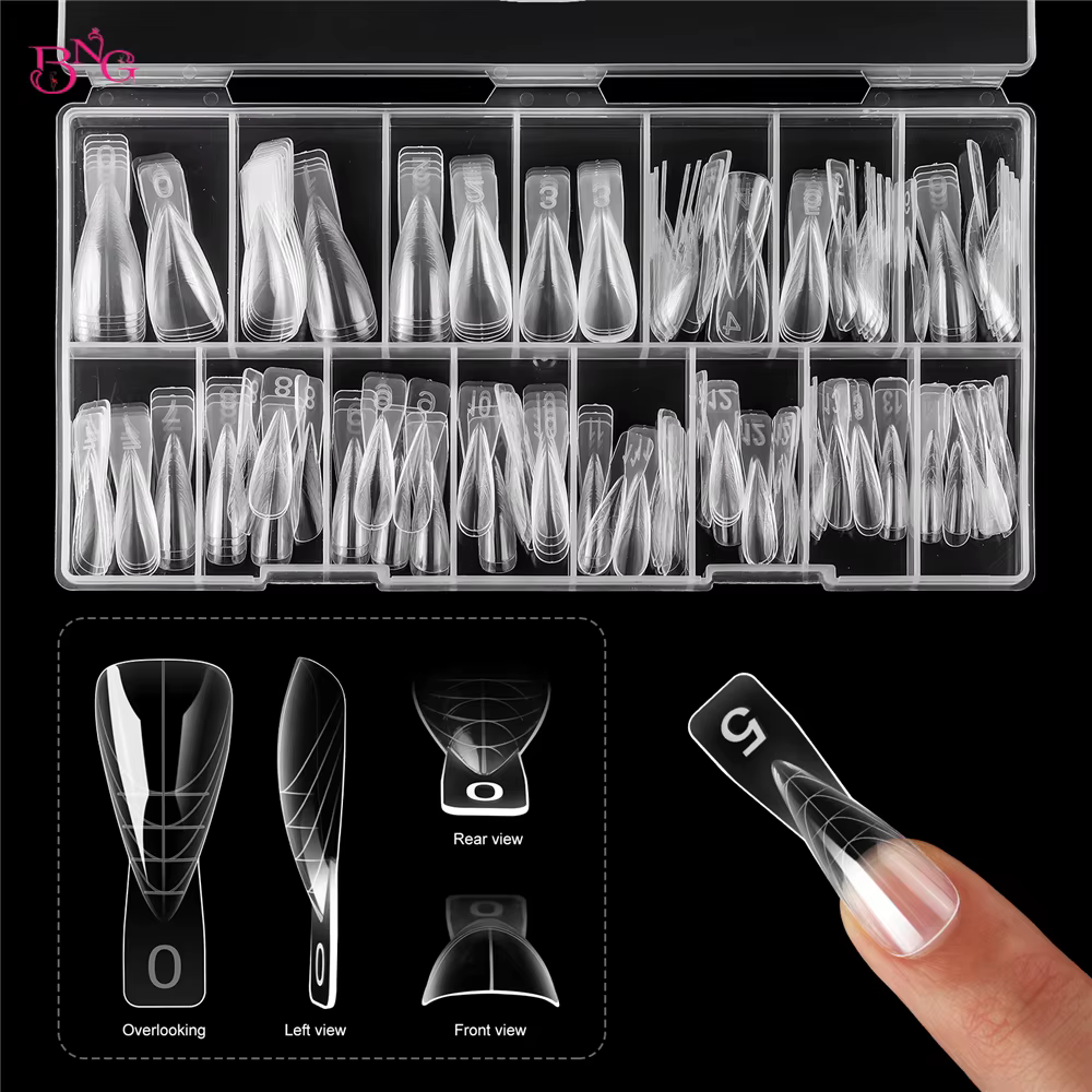 BNG 150 pièces Moules à ongles doubles en polygel pour extension