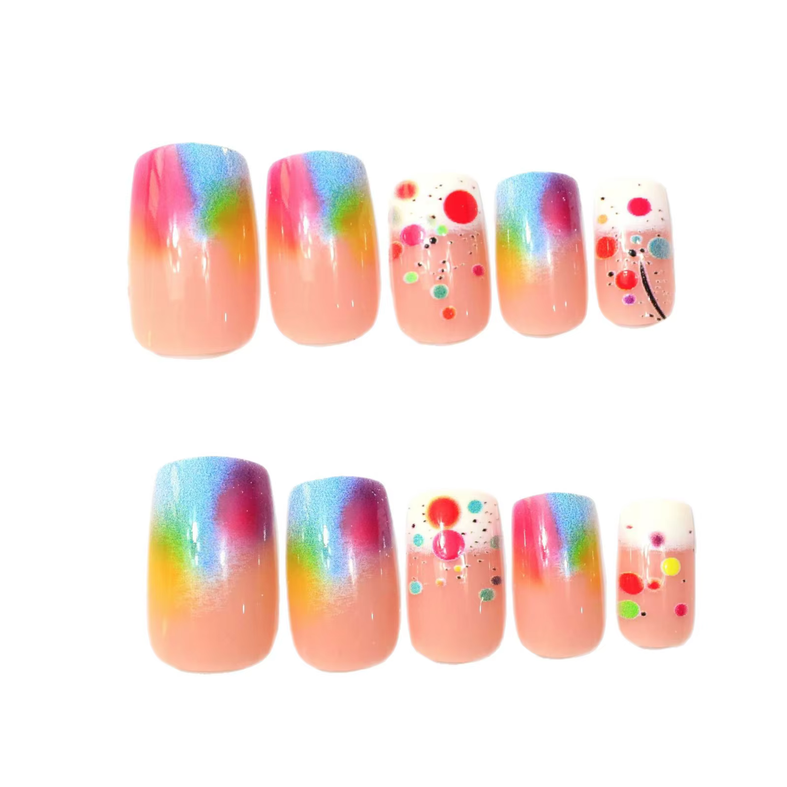 24 pièces de points ronds colorés macaron