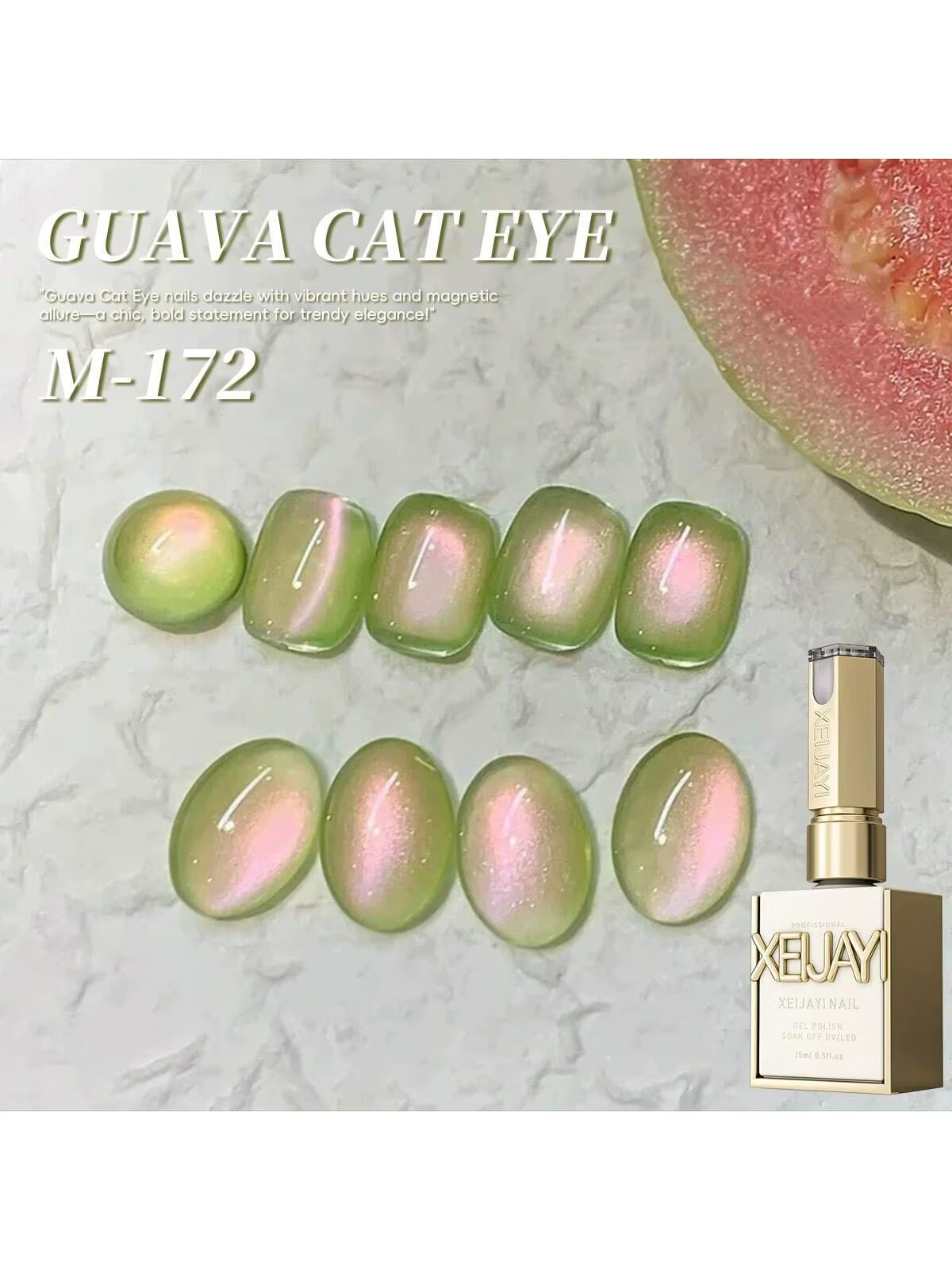 Vernis à ongles gel œil de chat à la goyave 15 ml