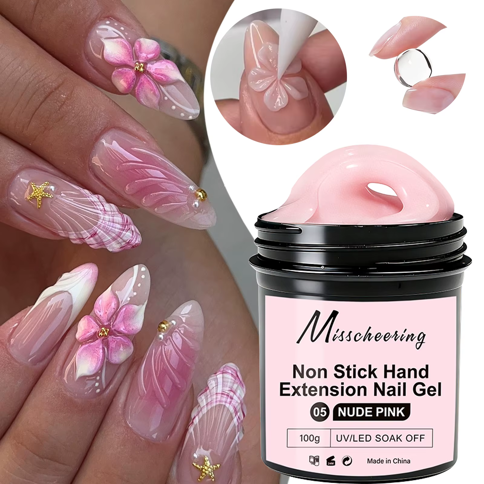 Gel UV/LED 3D pour extension d'ongles