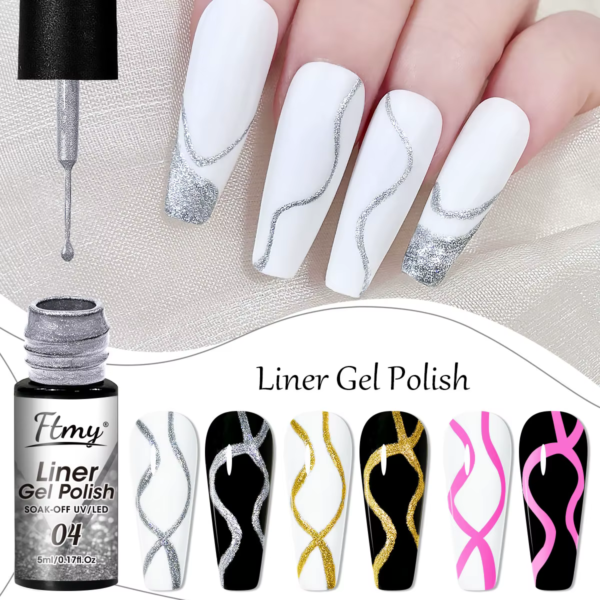 3 pièces/ensemble peinture métallique revêtement Gel argenté Champagne doré Rose