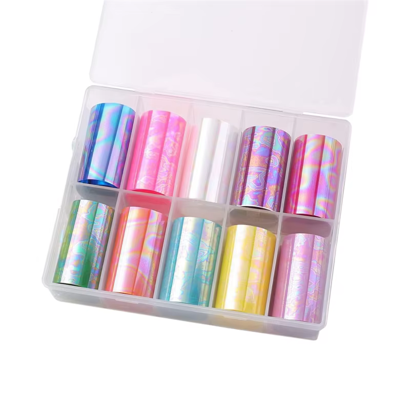 10PCS Aurora Nail Foil holographique