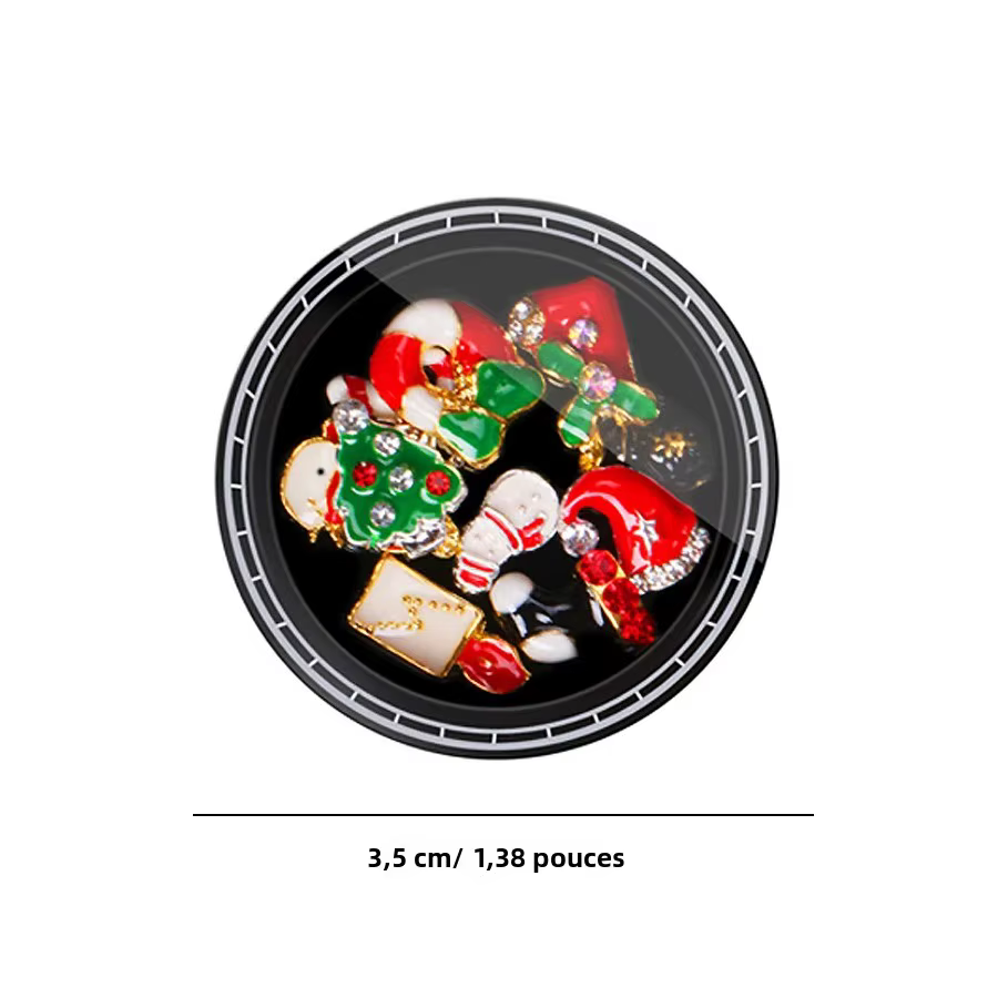 Kit de décoration pour Nail Art de noël, bricolage, tranches de flocons de neige, Rivets en alliage, Mini perles, breloques pour la conception des ongles de noël
