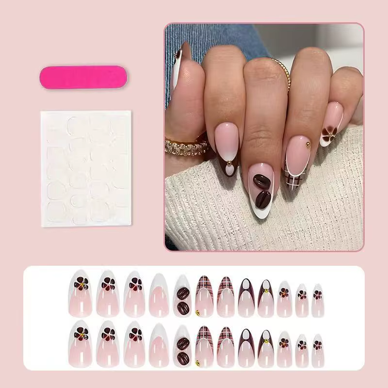 24 faux ongles en relief 3D
