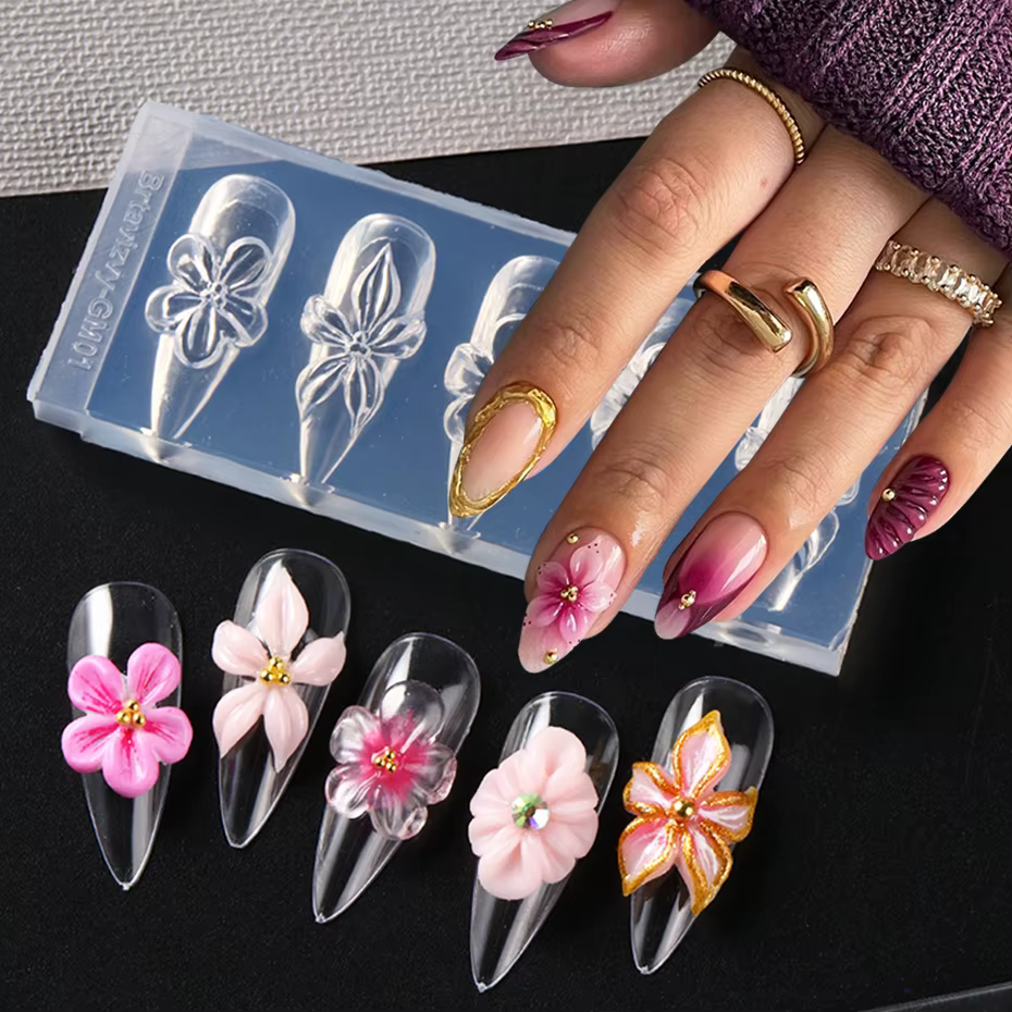 1 pièce Moule en silicone 3D pour ongles