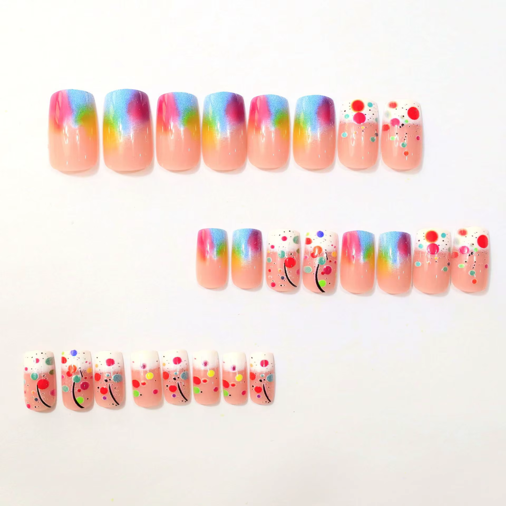 24 pièces de points ronds colorés macaron