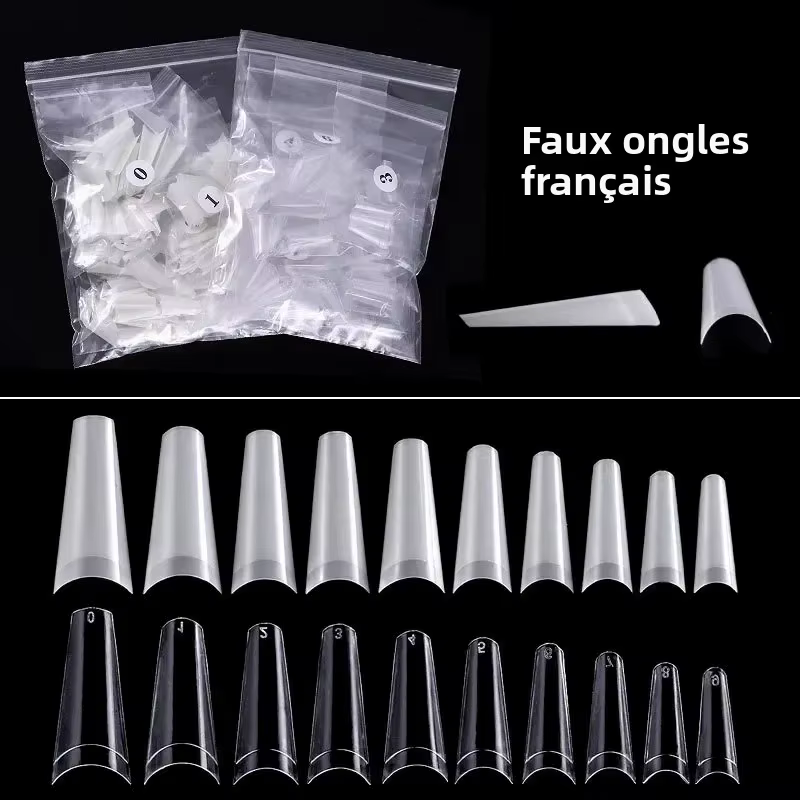 500 pièces faux ongles Art conseils français naturel Transparent cercueil
