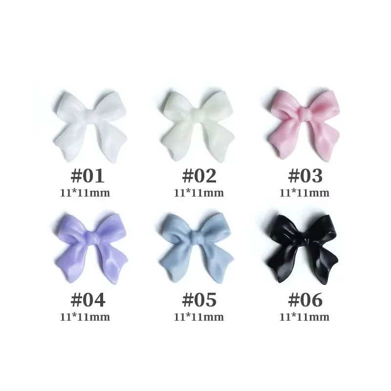 30 pièces Kawaii Mini nœud 3D mignon Nail Art décorations mat papillon ongles breloques conceptions bricolage résine