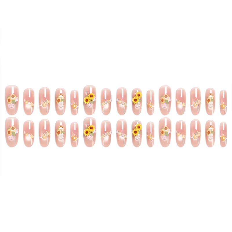 24 faux ongles tournesol 2024