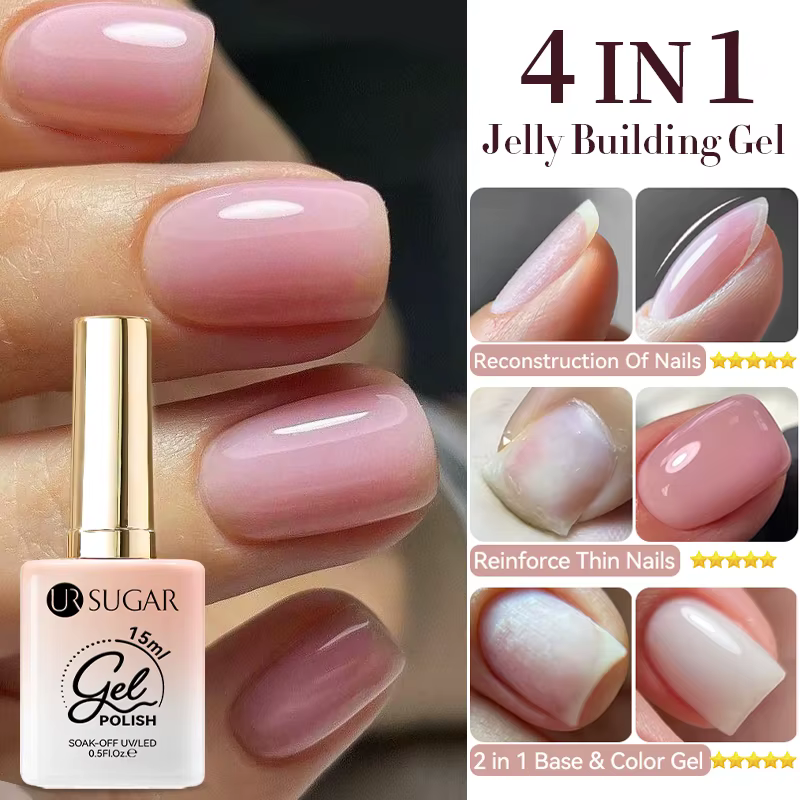 UR SUGAR 15ml Gel de Construction 4-en-1 Effet Gelée