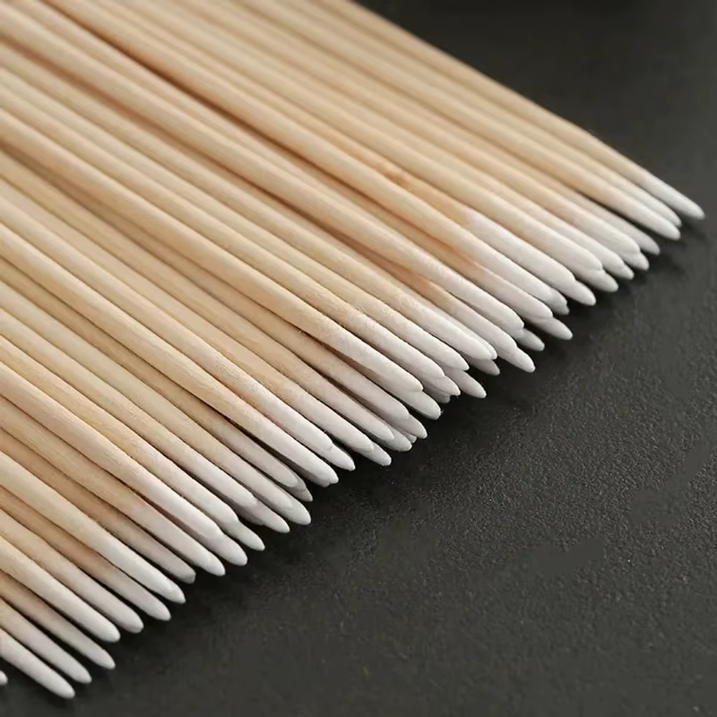 Bâtonnets de coton à pointe en bois pour ongles