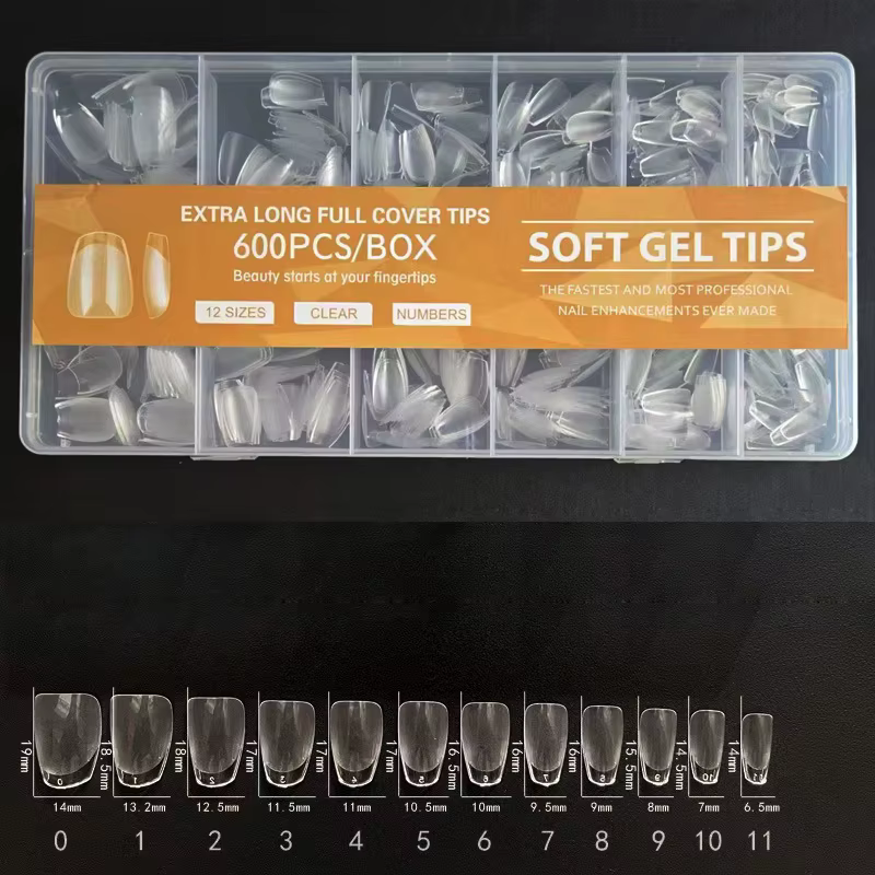 600 faux ongles en gel souple