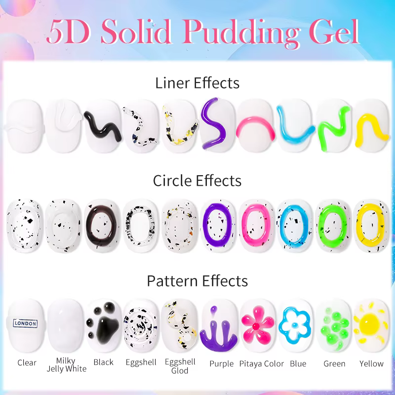 LYCUTE 10ml 5D solide pouding ongles Gel translucide Style coréen revêtement gaufrage peinture Texture Gel Nail Art décoration