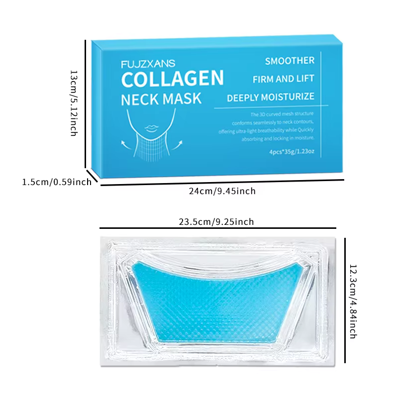 Masque au collagène pour le cou : ferme, éclaircit et hydrate. Anti-âge, serrer, nourrir, lisse les rides. Hydratation en profondeur pour le cou jeune S