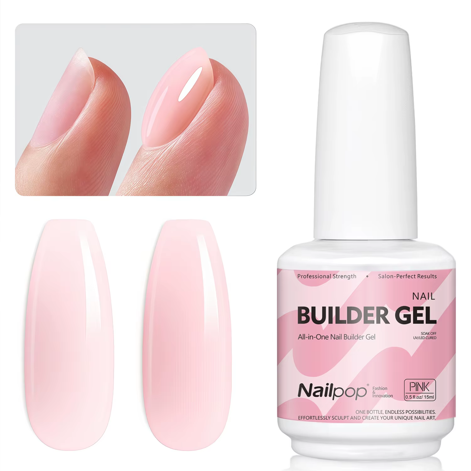 Nailpop Gel Constructeur 15ml pour Apex et Extension des Ongles