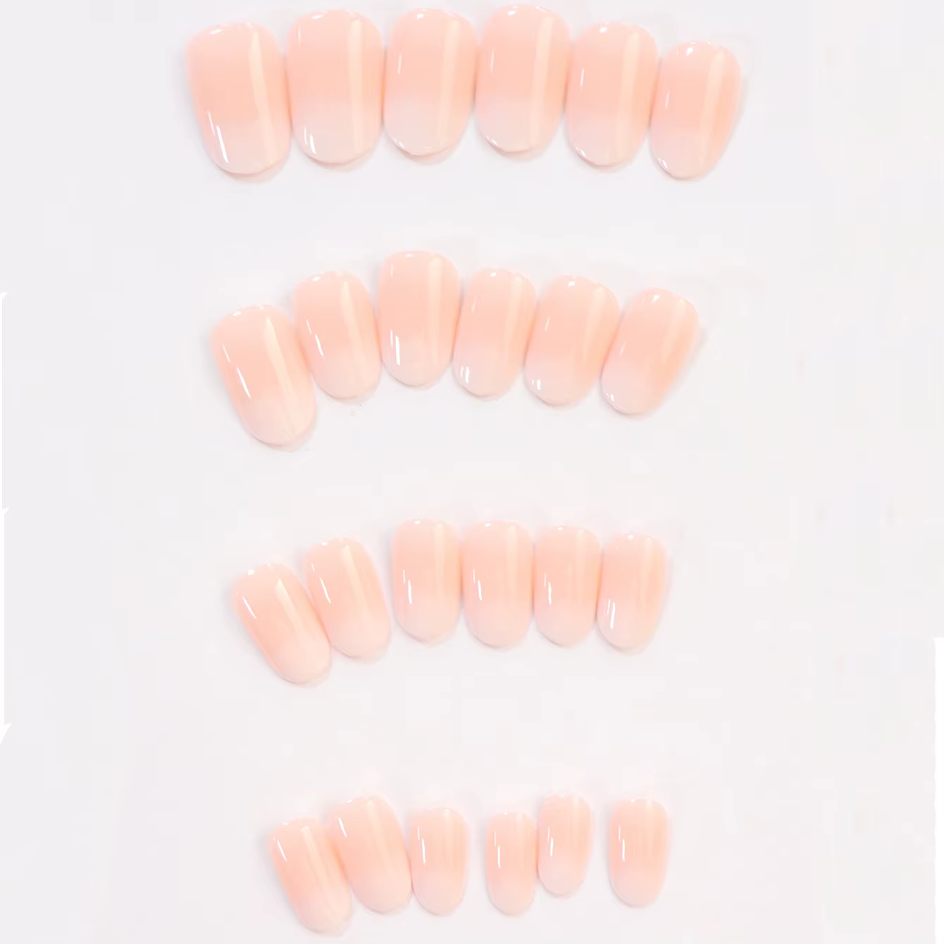 120 faux ongles ovales moyens rose ombré minimalistes