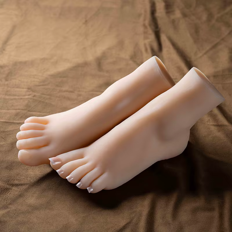 Mannequin en plastique pied modèle faux ongles en caoutchouc Silicone jambe chaussure chaussettes affichage Tarsel os cheville factice pieds fétiche TPE 3602