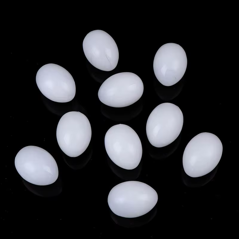 10 pièces faux oeufs en plastique Pigeon oeuf solide Pigeon faux oeuf Pigeon à couver fournitures 2.5cm x 3.5cm