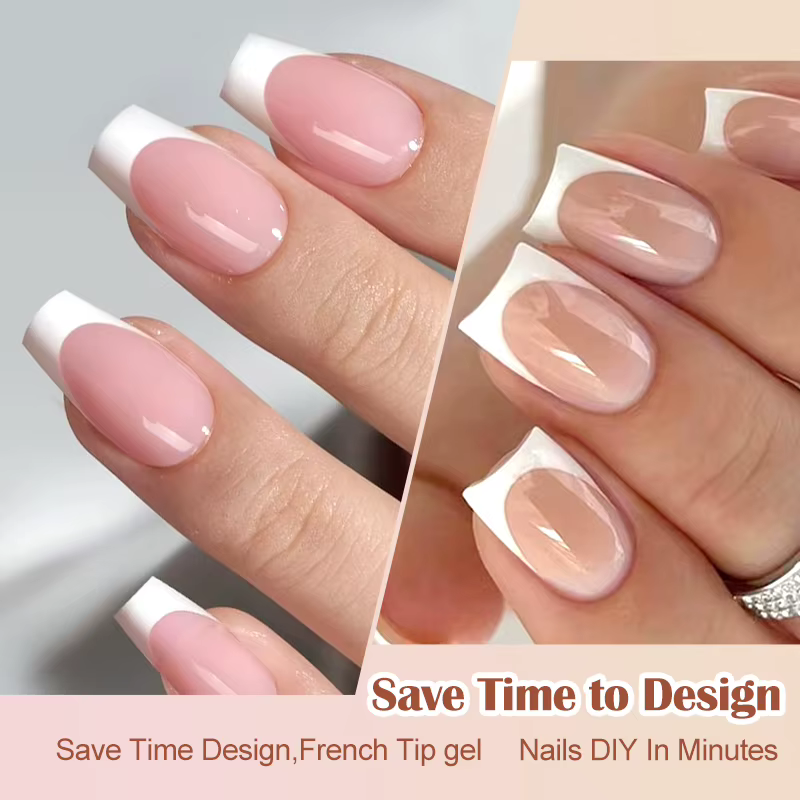 Faux ongles français à pression