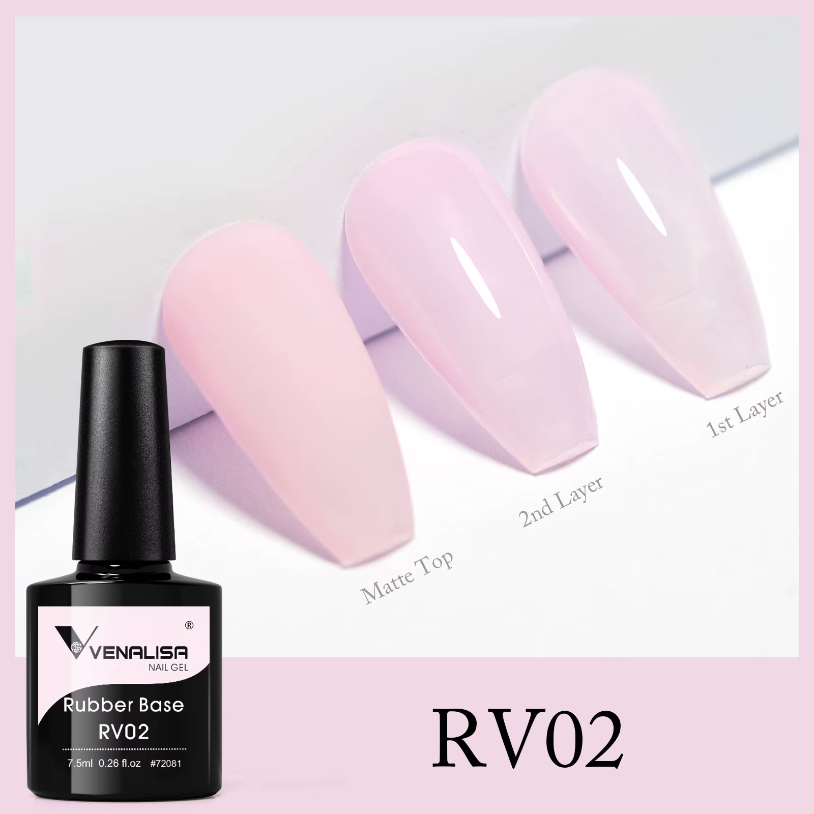 VENALISA Semi Transparent français rose couleur caoutchouc Base manteau vernis à ongles Gel gelée