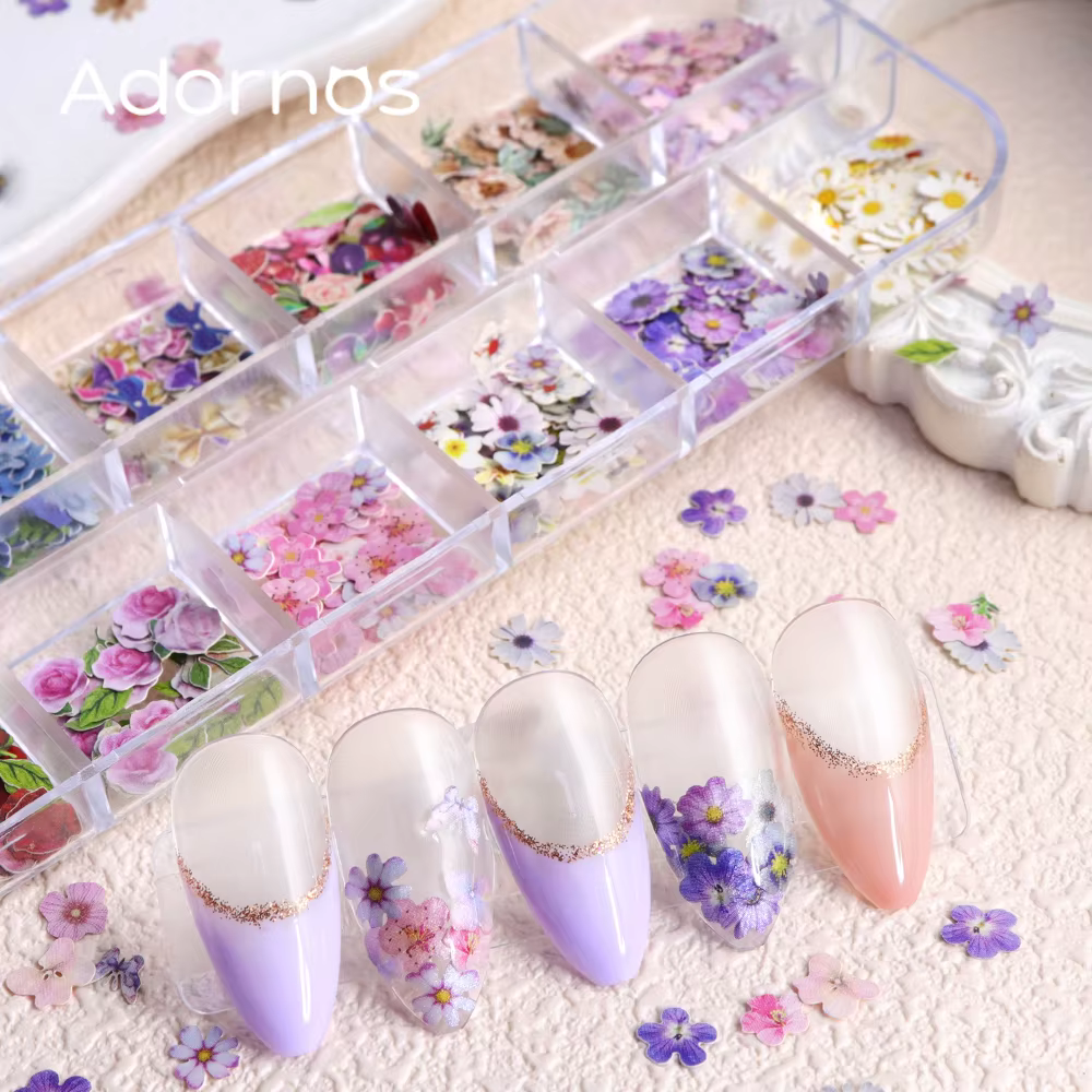 Diverses fleurs Nail Art décorations Rose marguerite Iris