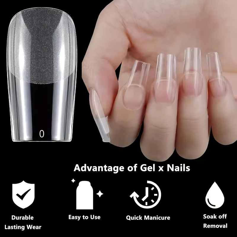 240 et 600 autocollants pour ongles ovales/balète/amande/carrés mats transparents