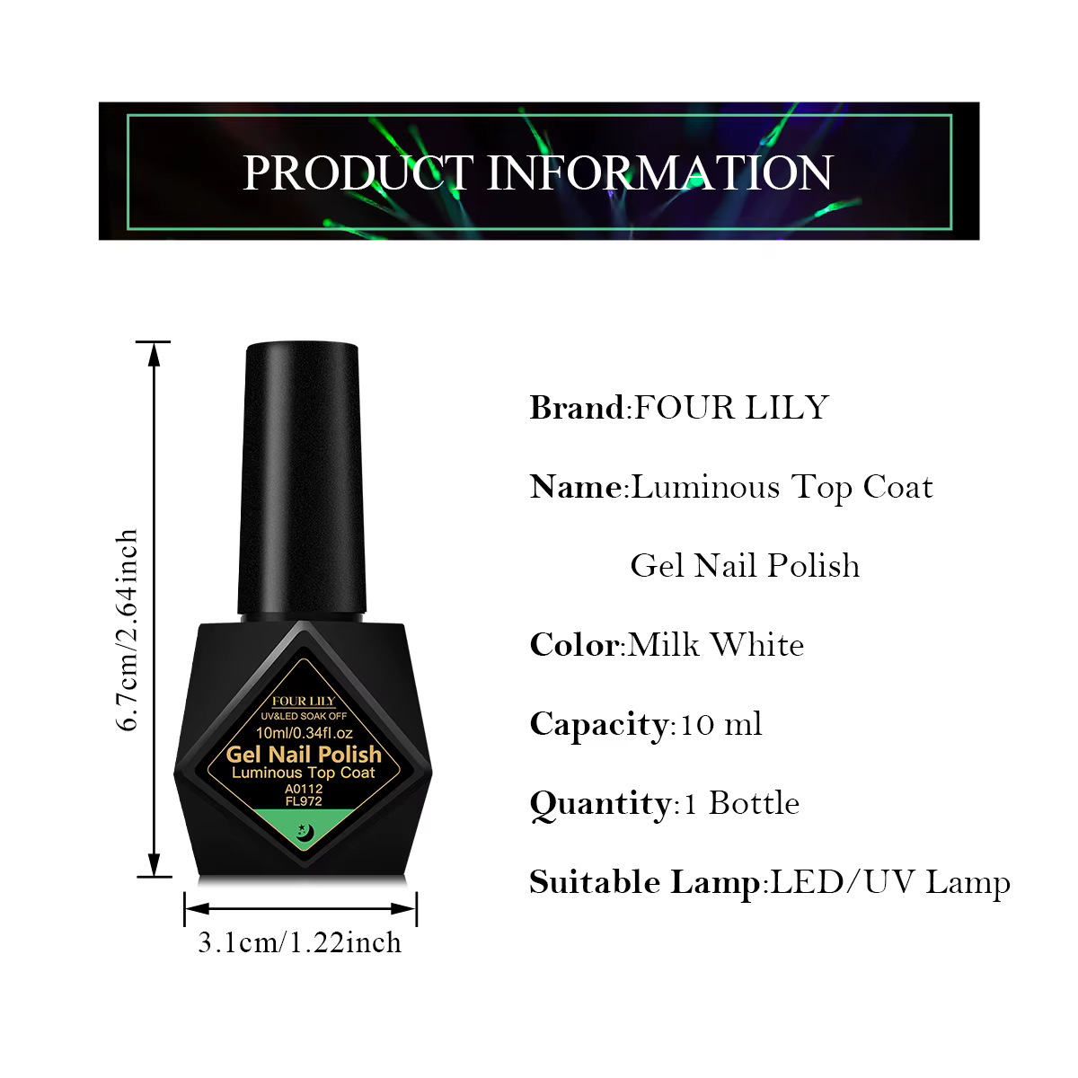 Vernis à ongles gel lumineux 10 ml