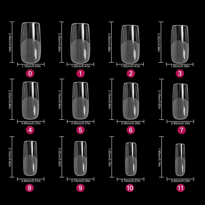 600 pointes d'ongles carrées artificielles couverture complète