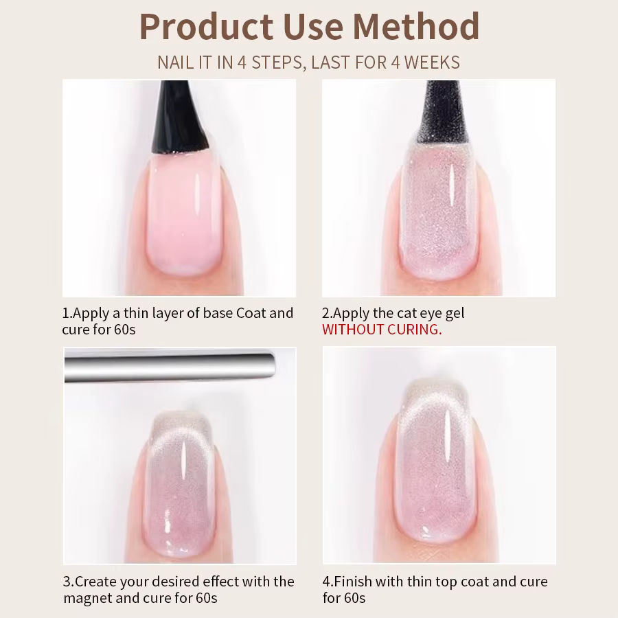 Vernis à ongles gel effet œil de chat argenté cristal de glace RS NAIL 10g