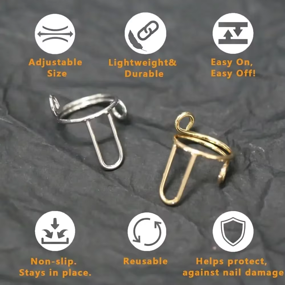 10 pièces anneaux pour ongles bout des doigts