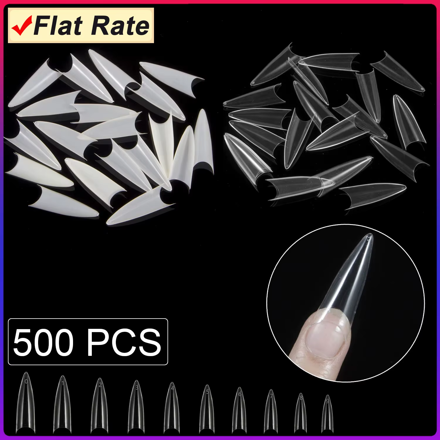 Faux ongles Stiletto en acrylique