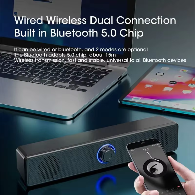 Barre De son ordinateur PC TV ordinateur Portable bureau filaire sans fil Bluetooth haut-parleur boîte De son barre musique Portable Caixa De Som système Audio