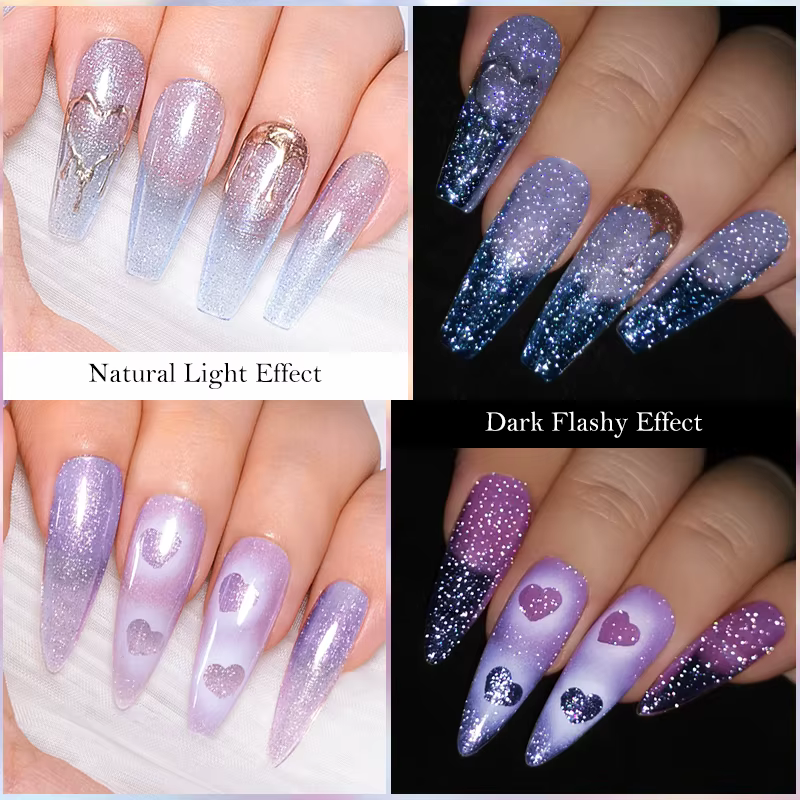 Vernis à ongles en gel réfléchissant à paillettes